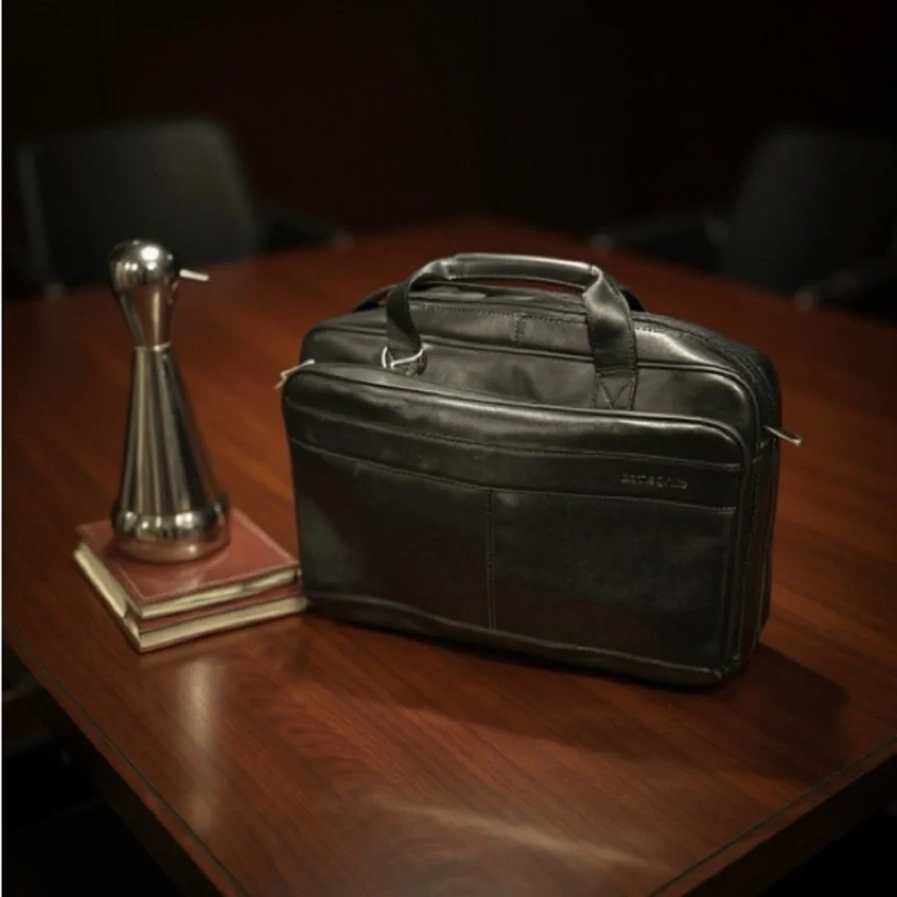 Samsonite Charcoal Leather Men's Briefcase